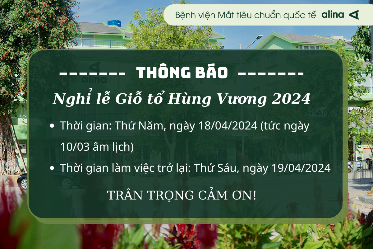 Thông báo lịch nghỉ lễ Tháng 04, 05/2024 – Bệnh viện Mắt Alina