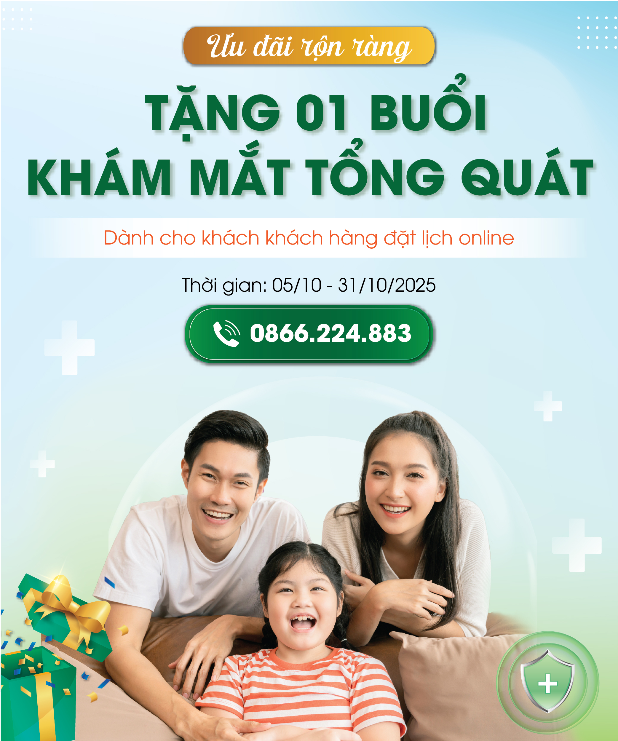 TẶNG 01 BUỔI KHÁM MẮT TỔNG QUÁT DÀNH CHO KHÁCH HÀNG CÓ BHYT