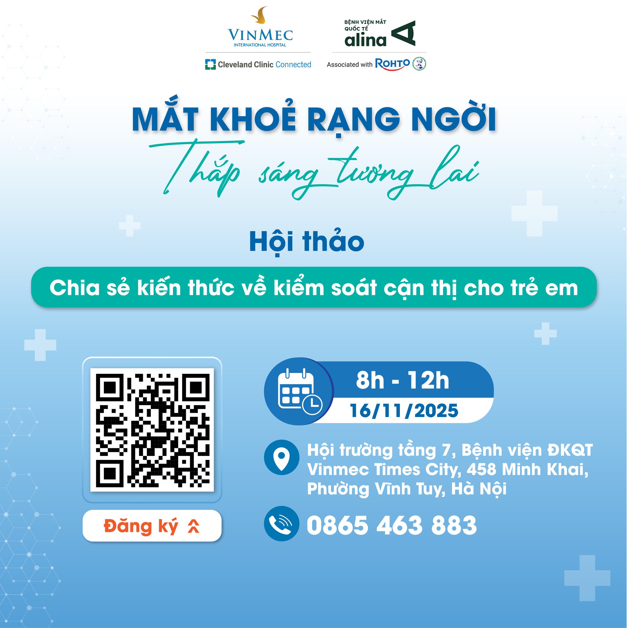 Sự kiện “Mắt khỏe rạng ngời – Thắp sáng tương lai”: Cùng Trung tâm Mắt Vinmec - Alina kiểm soát cận thị cho trẻ em