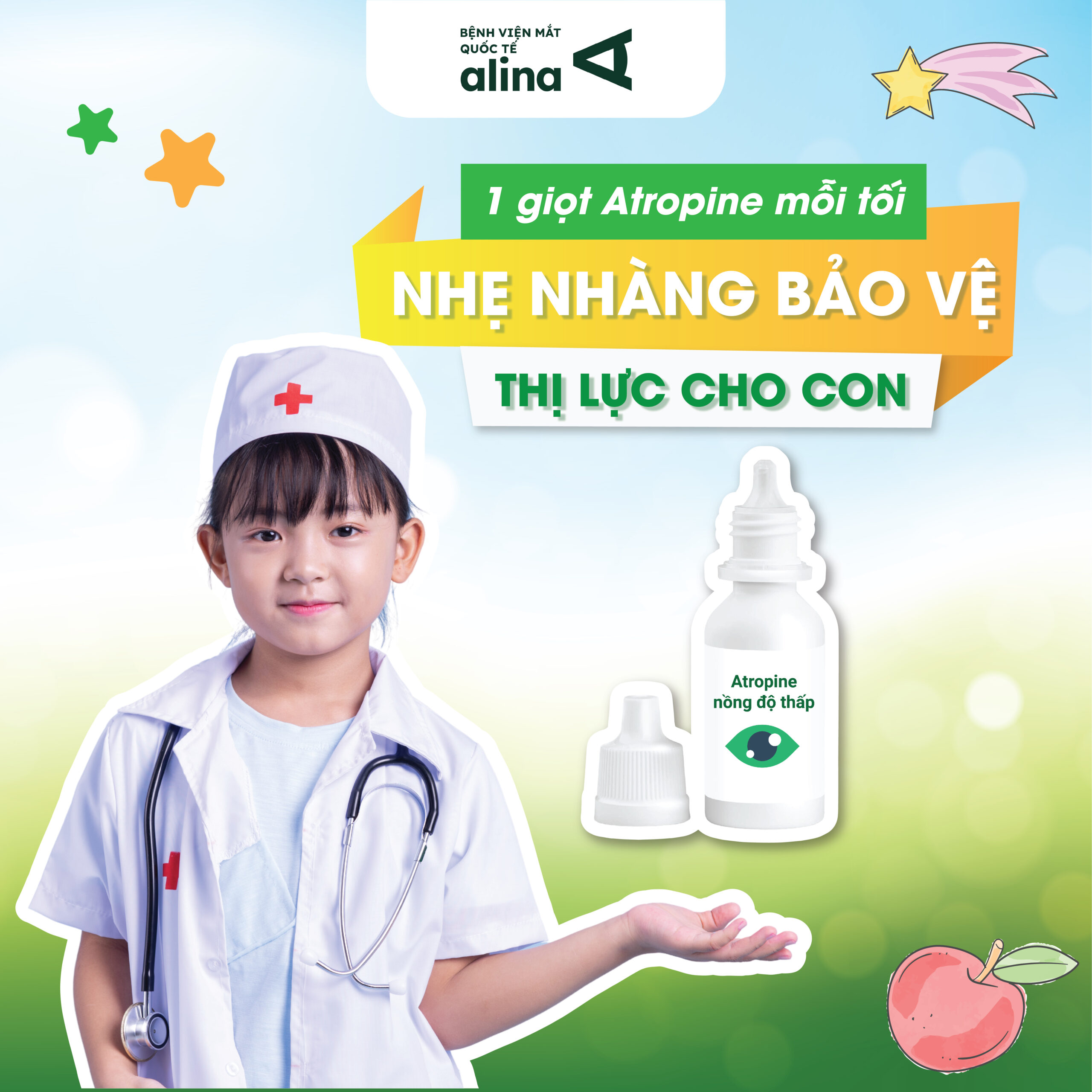 Thuốc nhỏ mắt Atropine – Giải pháp nhẹ nhàng giúp kiểm soát cận thị ở trẻ em
