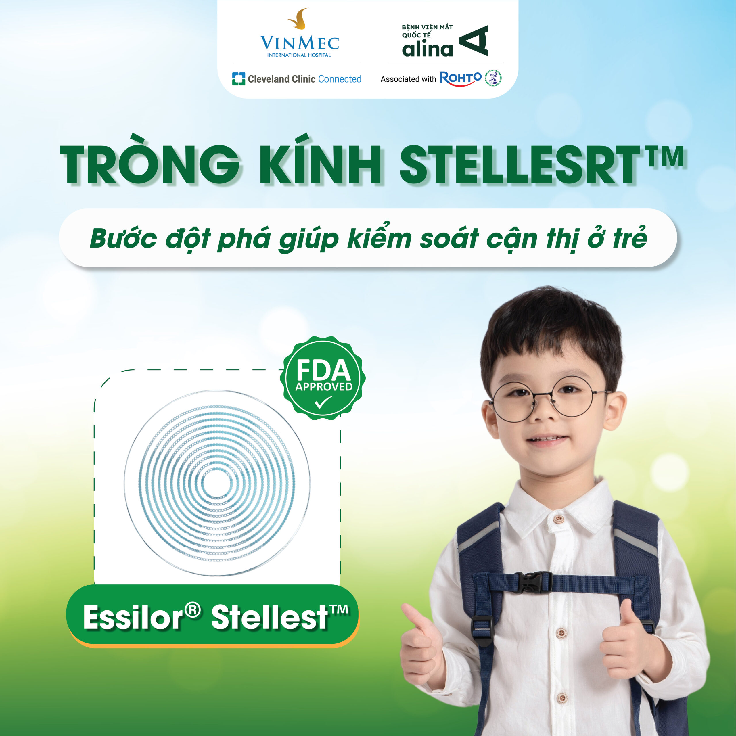 Tròng kính STELLEST™ – Giải pháp kiểm soát tiến triển cận thị hiệu quả cho trẻ em