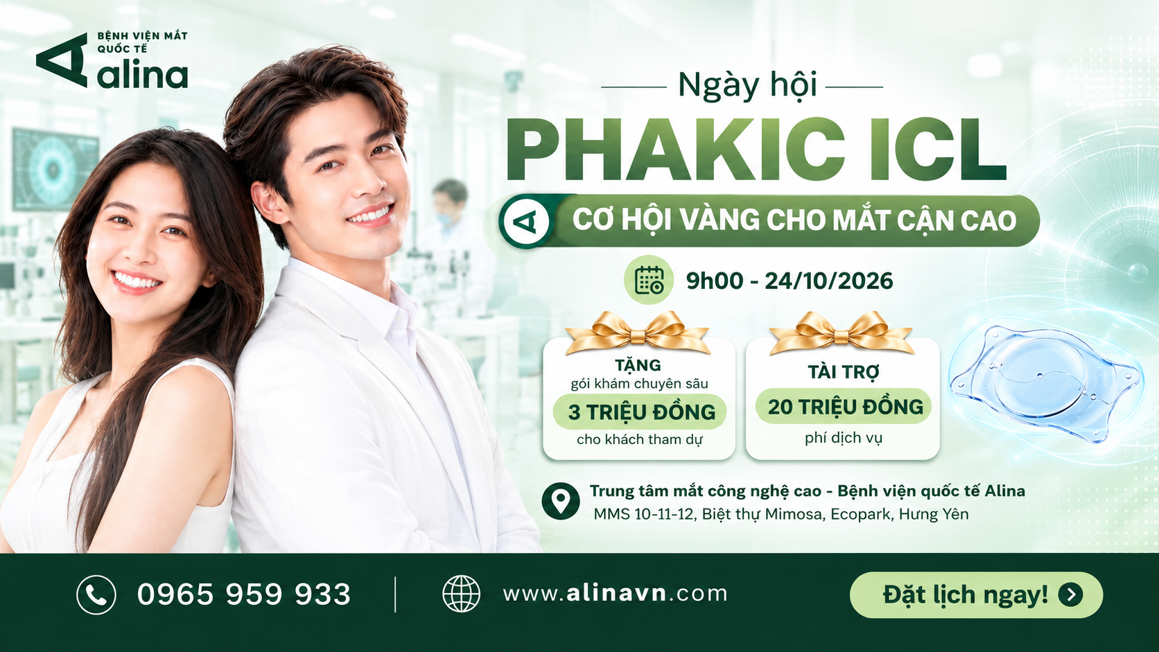 Chương trình tài trợ 20 triệu đồng cho dịch vụ Phakic ICL Vision Plus